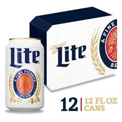Miller Lite American Pilsner Light Lager Beer, 4.2% ABV, 12-pack, 12-oz. beer cans