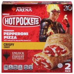 Hot Pockets Pepperoni Pizza Crispy Crust Frozen Snacks, Pizza Snacks Made with Mozzarella Cheese, 2 Count Frozen Sandwiches