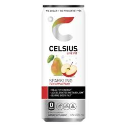 Celsius Sparkling Fuji Apple Pear Energy Drink - 12 fl oz Can