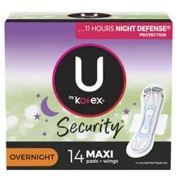U by Kotex Kotex Night U Security Maxi Pads Gentle 14Ct