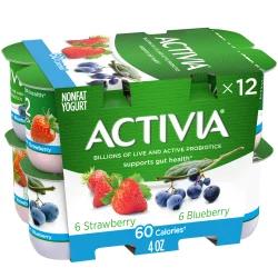 Activia Nonfat Probiotic Strawberry & Blueberry Variety Pack Yogurt Cups