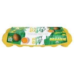 Happy Egg Co. Happy Egg Large Brown Organic Free Range Eggs, Grade A Eggs, 12 Count