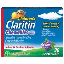 Claritin Childrens Allergy Chewable Grape-flavored Tablets