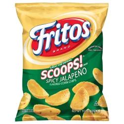 Fritos Scoops Spicy Jalapeno Flavored Corn Chips 9.25 oz