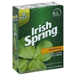 Irish Spring Original Clean Deodorant Bar Soap for Men, 3.7 oz, 8 Pack