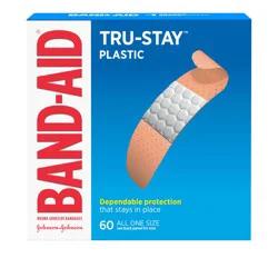 BAND-AID Tru-Stay Plastic Strips Adhesive Bandages for Wound Care and First Aid, All One Size
