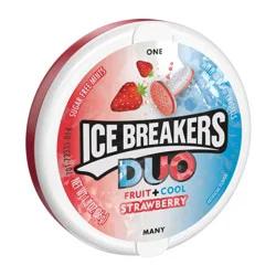 Ice Breakers Duo Fruit Plus Cool Strawberry Sugar Free Mints Tin, 1.3 oz