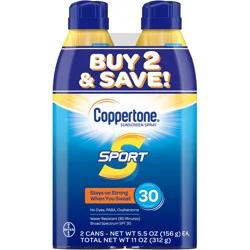 Coppertone Sport Sunscreen Spray Twin Pack - SPF 30 