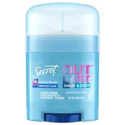 Secret Outlast Invisible Solid Antiperspirant and Deodorant - Completely Clean - 0.5oz - Trial Size