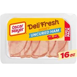 Oscar Mayer Deli Fresh Honey Uncured Ham Sliced Lunch Meat Family Size Tray