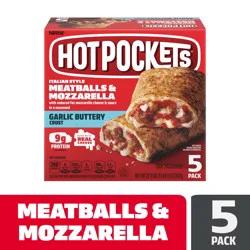 Hot Pockets Italian Style Meatballs & Mozzarella Garlic Buttery Crust Frozen Snacks