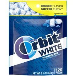 ORBIT White Peppermint Sugar Free Chewing Gum, Value Pack, 120 ct Bag