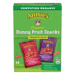 Annie's Organic Variety Pack Summer Strawberry/Berry Patch Bunny Fruit Snacks 12 ea