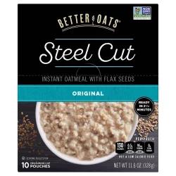 Better Oats Steel Cut Original Instant Oatmeal With Flax Seeds