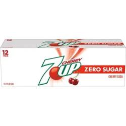 7-Up 12 Pack Zero Sugar Cherry Soda 12 ea Box