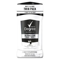 Degree Men UltraClear Antiperspirant Deodorant Black + White, Twin Pack
