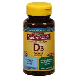 Nature Made Extra Strength Vitamin D3 Value Size 180 Softgels