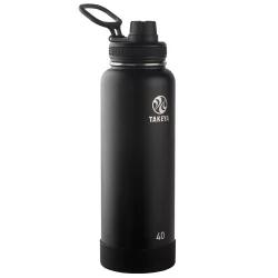 Takeya Actives Insulated Stainless Steel Water Bottle with Spout Lid - Onyx
