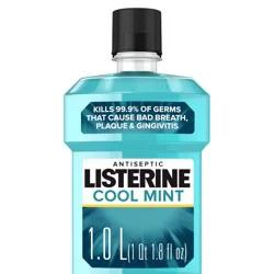 Listerine Cool Mint Antiseptic Oral Care Mouthwash to Kill 99% of Germs that Cause Bad Breath, Plaque and Gingivitis, ADA-Accepted Mouthwash, Cool Mint Flavored Oral Rinse