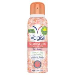 Vagisil Sensitive Scents Feminine Dry Wash Deodorant Spray - Peach Blossom