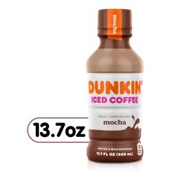 Dunkin' Mocha Iced Coffee Bottle, 13.7 fl oz