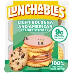 Lunchables Light Bologna & American Cracker Stackers with Chocolate Chip Cookies Tray