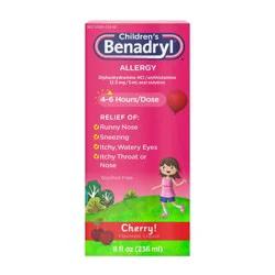 Benadryl Allergy Relief Liquid - Cherry - Diphenhydramine - 8 fl oz