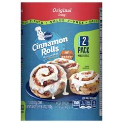 Pillsbury Cinnamon Rolls with Original Icing, Refrigerated Canned Pastry Dough, Value 2-Pack, 16 Rolls, 24.8 oz