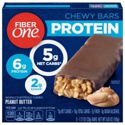 Fiber One Protein Bar, Peanut Butter Chewy Bars, 6g Protein, Snacks, 5 ct.