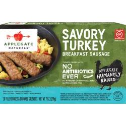 Applegate Naturals Savory Turkey Breakfast Sausage 7 oz. Box