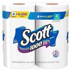 Scott 1000 Toilet Paper - 4 Rolls
