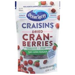 Ocean Spray Craisins 50% Less Sugar Dried Cranberries 5 oz