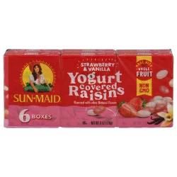Sun-Maid Yogurt Covered Strawberry & Vanilla Raisins 6 Boxes