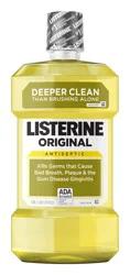 Listerine Original Antiseptic Oral Care Mouthwash to Kill 99% of Germs that Cause Bad Breath, Plaque and Gingivitis, ADA-Accepted Mouthwash, Original Flavored Oral Rinse, 1 L