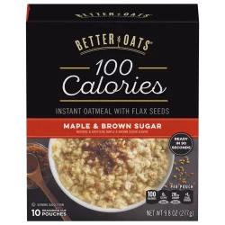 Better Oats 100 Calories Maple & Brown Sugar Instant Oatmeal With Flax Seeds