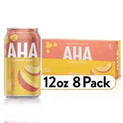 Coca-Cola AHA Peach + Honey Sparkling Water - 8pk/12 fl oz Cans