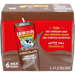 Horizon Organic Shelf-Stable 1% Low Fat Milk Boxes, Chocolate, 8 oz., 6 Pack