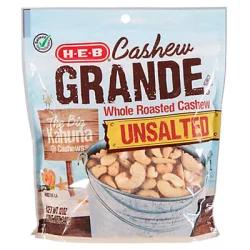 H-E-B Cashew Grande Whole Roasted Cashew Unsalted