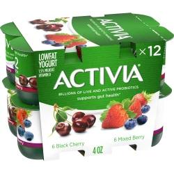 Activia Probiotic Black Cherry & Mixed Berry Variety Pack Yogurt Cups