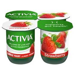 Activia DANNON Low Fat Probiotic Strawberry Yogurt - 4ct/4oz Cups