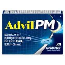 Advil PM Pain Reliever/Nighttime Sleep Aid Caplets - Ibuprofen (NSAID)