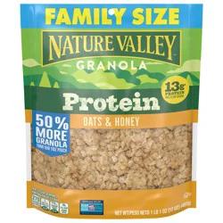 Nature Valley Protein Granola, Oats and Honey, Family Size, Resealable Bag, 17 OZ 