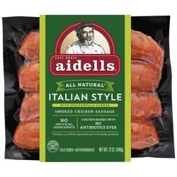 Aidells Smoked Chicken Sausage, Italian Style with Mozzarella Cheese, 12 oz. (4 Fully Cooked Links)