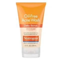 Neutrogena Oil-Free Acne Face Scrub, 2% Salicylic Acid Acne Treatment Medicine, Daily Face Wash to help Prevent Breakouts, Oil Free Exfoliating Facial Cleanser for Acne-Prone Skin