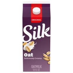 Silk Oat Milk, Original, Dairy Free, Gluten Free, Deliciously Creamy Vegan Milk with 50% More Calcium than Dairy Milk, 64 FL OZ Half Gallon