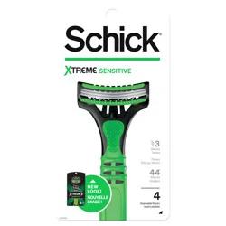 Schick Xtreme 3 Sensitive Men's Disposable Razor, 4 Count