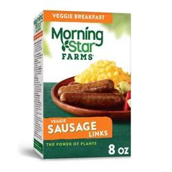 MorningStar Farms Veggie Breakfast Meatless Sausage Links, Original, 8 oz, Frozen