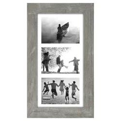 Malden Distressed Manhattan Matted 3 Openings Gray Picture Frame