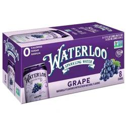 Waterloo Grape Sparkling Water 8 - 12 fl oz Cans