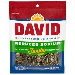 DAVID Reduced Sodium Jumbo Salted & Roasted Sunflower Seeds 5.25 oz